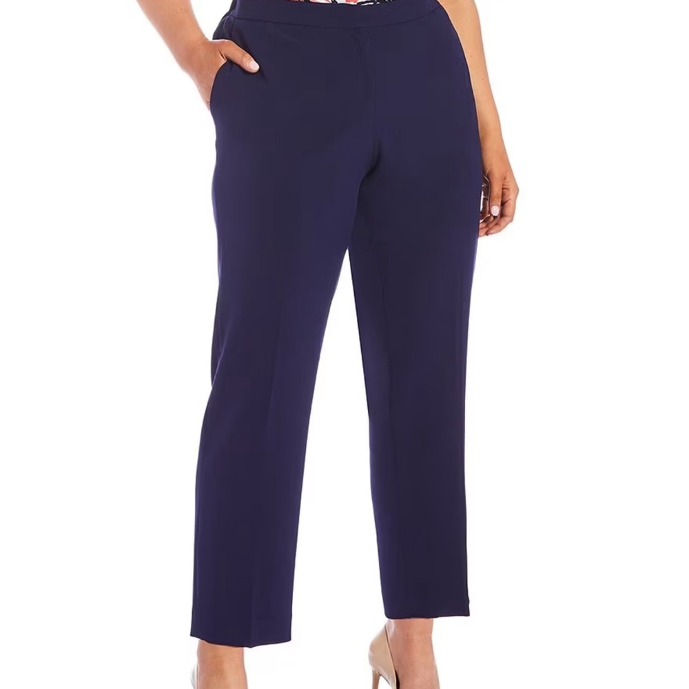 Kasper Plus Size | Fly Front Elastic Back | Lightweight Pants | Size 22W